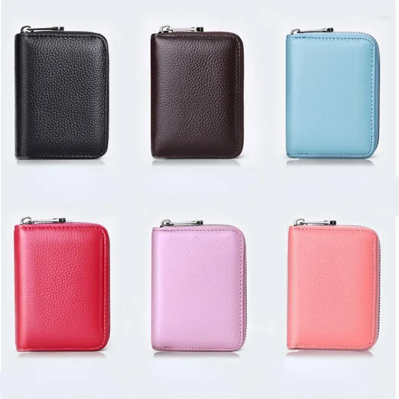 Kortinnehavare 14 kort PU Business Bank Credit Bus ID Holder Cover Coin Pouch Anti Demagnetization Plånböcker Bag arrangör