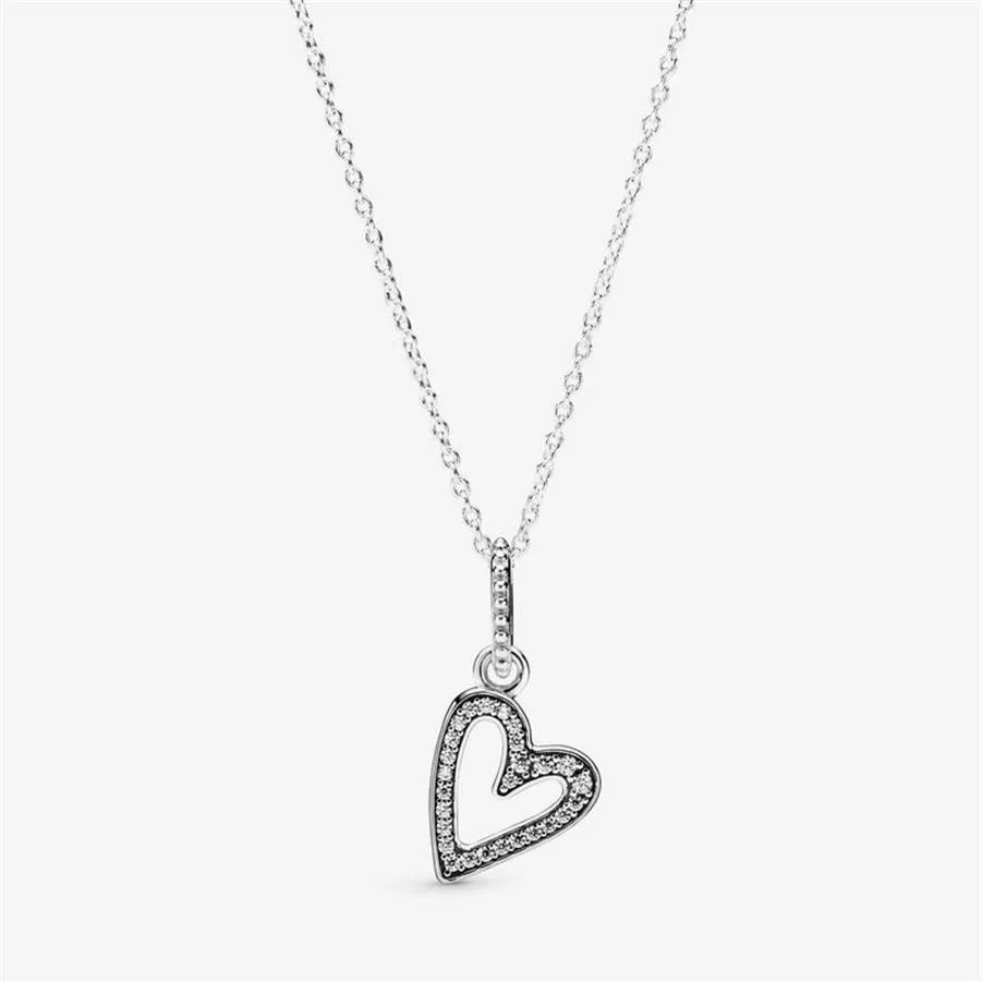 100% 925 sterling silver Sparkling hand Heart Pendant Necklace fashion Wedding Egagement Jewelry making for women gifts248S