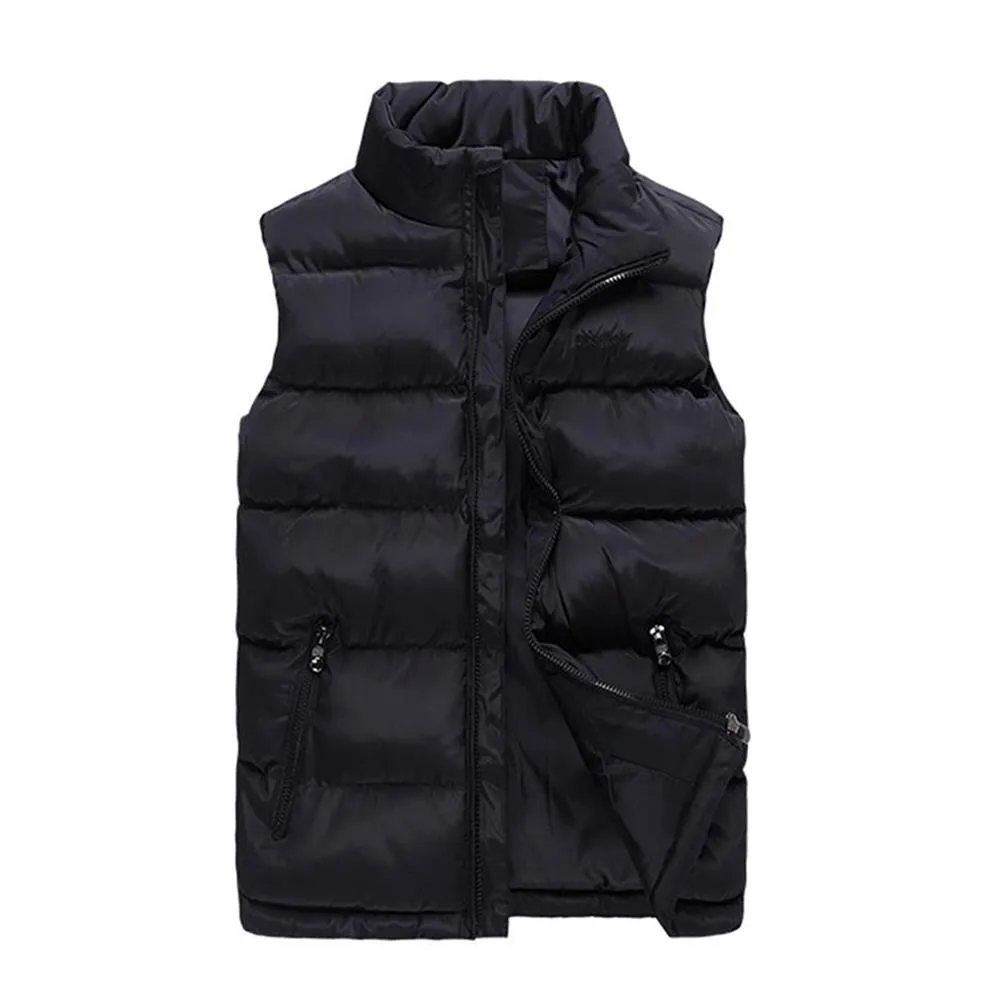 6XL Plus Size Sleeveless Jacket Waistcoat Men 2018 New Solid Women Puffer Vest Cotton-Padded Winter Coat Casual Male Vest Zipper258H