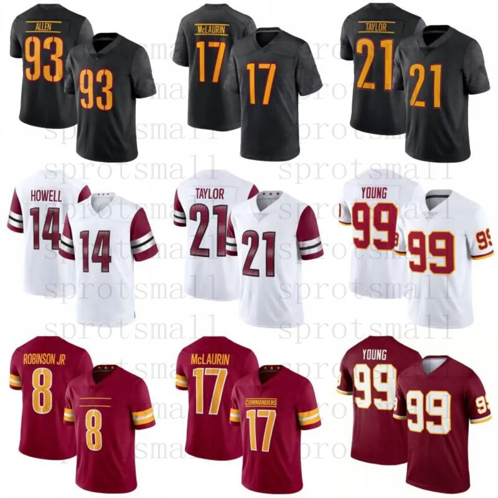 Custom Terry McLaurin Emmanuel Forbes Football Jersey Młodzież Sam Howell Chase Young Jahan Dotson Payne Jonathan Allen Tress Way Montez Sweat Brian Robinson Jr Taylor