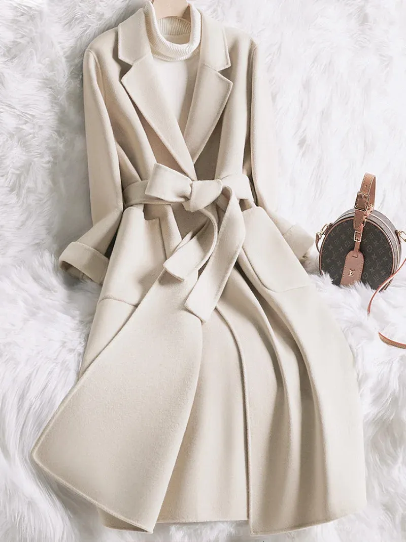 chinese dress ladies Daisy Single Breasted Wool Blend Long Coat M / Khaki main image 1