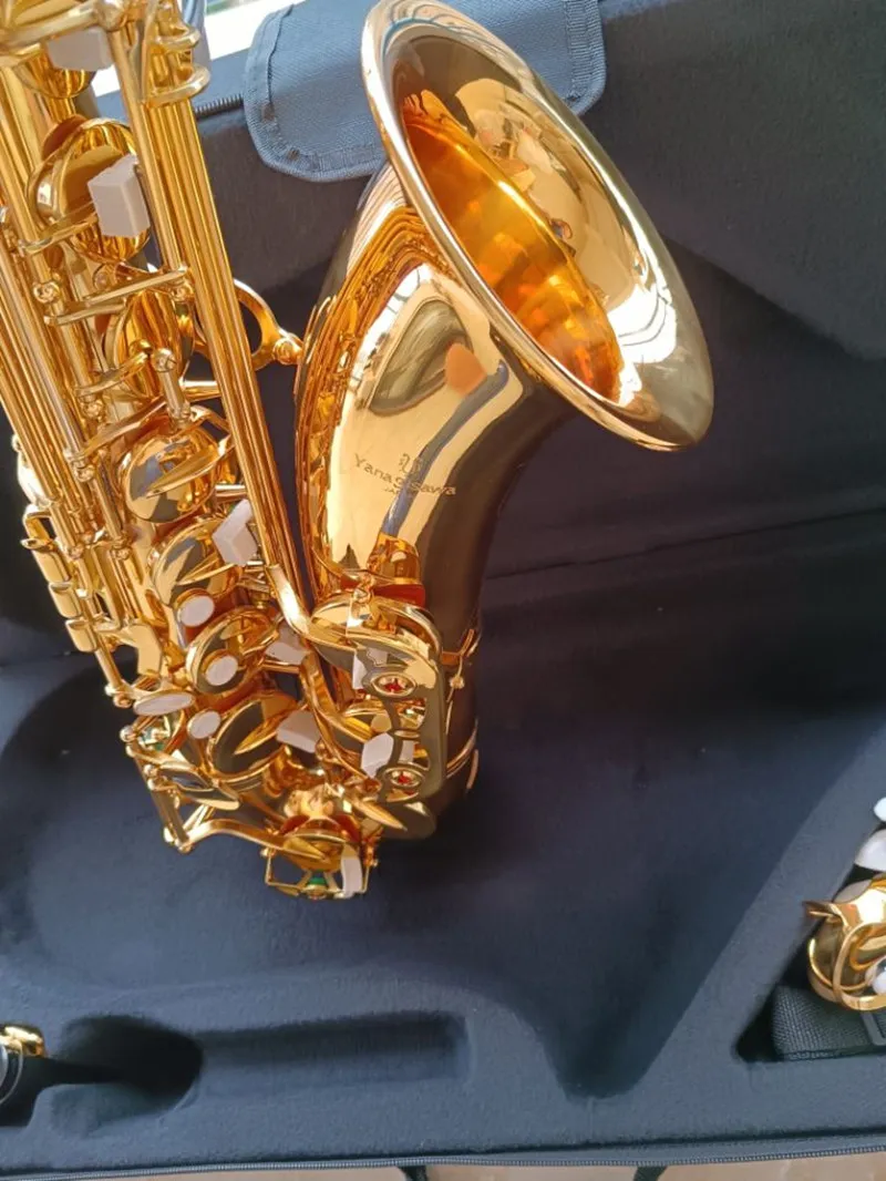 Japan Yanagisa T-901 Professional level musical instrument Tenor Saxophone Gold Carving tube body Woodwind Brass With Case Mouthpiece Gloves Free shipping