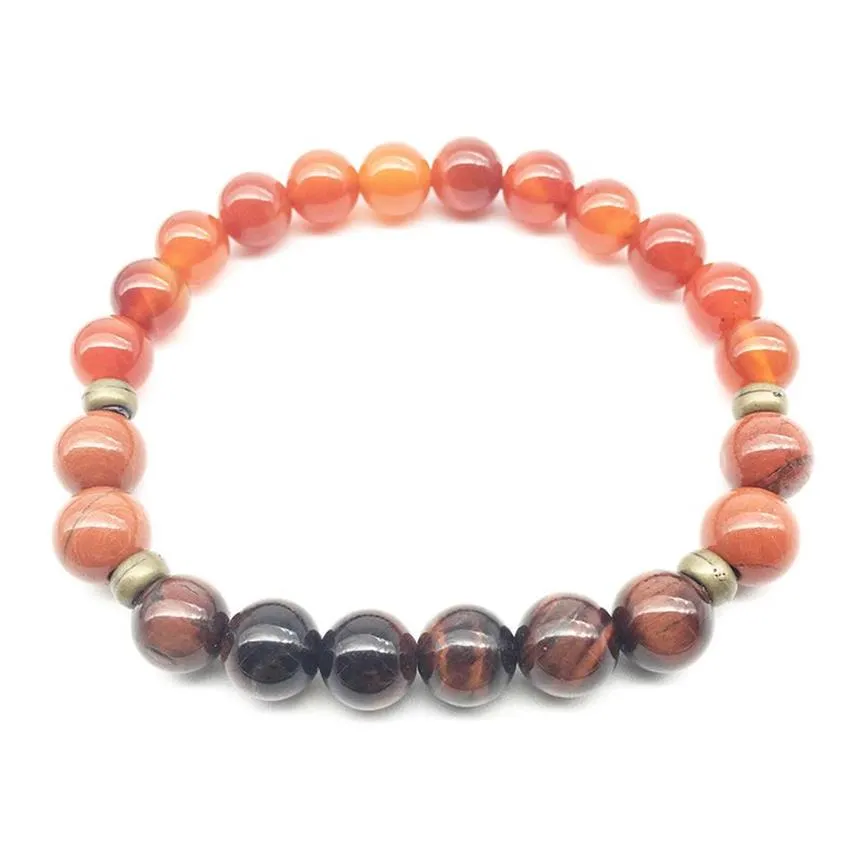 SN1345 Fashion Design Carneool Armband Trendy Natuurlijke Rode Tijgeroog Steen Mala Yoga Armband Balans Meditatieve Jewelry282a