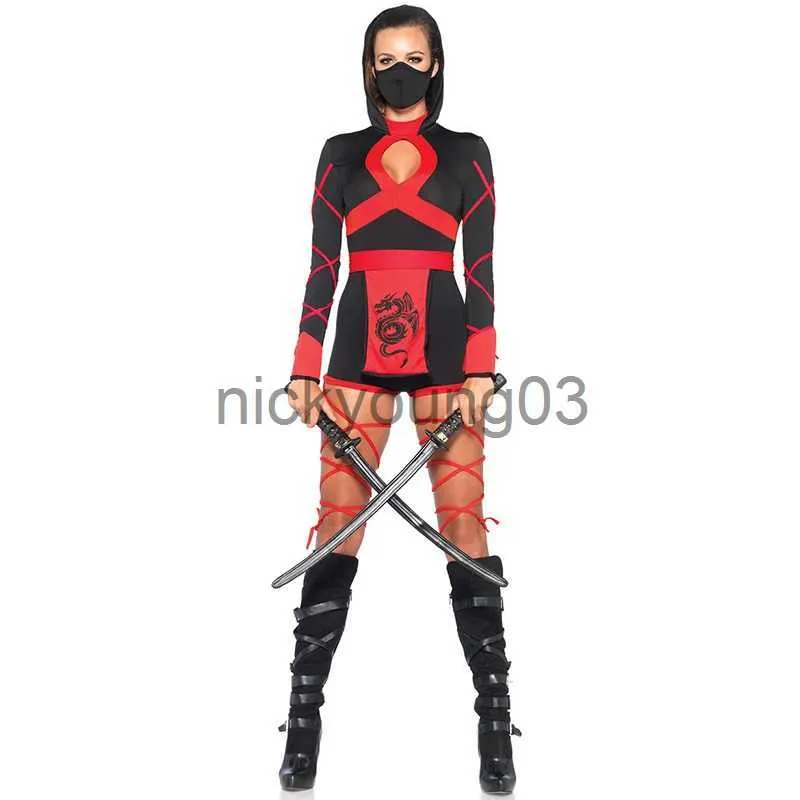 Themakostuum Dame Carnaval Halloween Ninja Warrior Kostuum Sexy Japan Samurai Jumpsuit Playsuit Cosplay Fancy Party Dress x1010