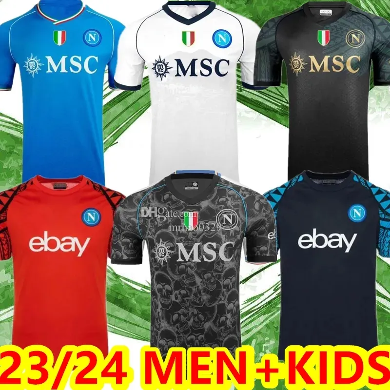 3xl 4xl 23 24 Napoli Soccer Jerseys Maglia Neapol 2023 Zielilinski Anguissa Olivera Kvaratskhelia Kidia piłkarska Lozano Osimhen SSc Napoli Maillots de Foot De Foot