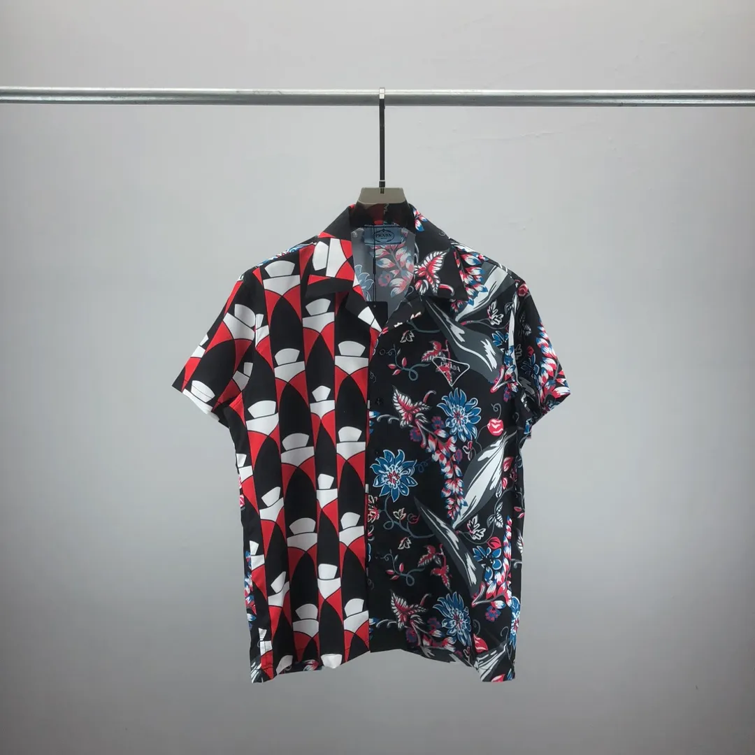 2 LUXUS-Designer-Hemden für Herren, modisch, Tiger-Buchstabe V, Seiden-Bowlinghemd, Freizeithemden, Herren-Slim-Fit-Kurzarm-Kleiderhemd M-3XL#503