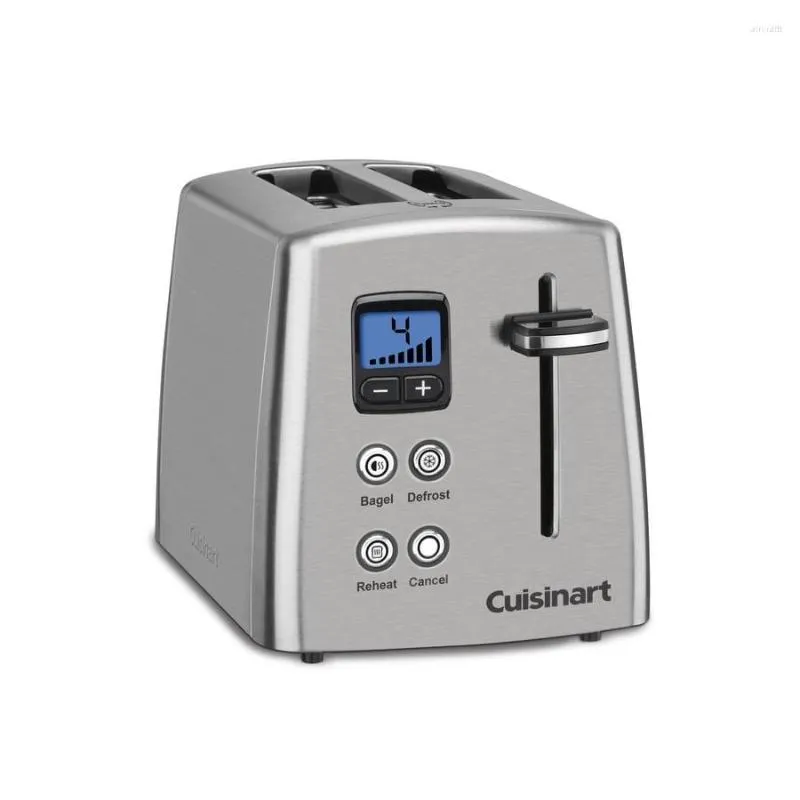 Bread Makers 2 Slice Countdown Metal Toaster Blue LED Function Buttons 7 Shade Settings Stainless Steel Housing