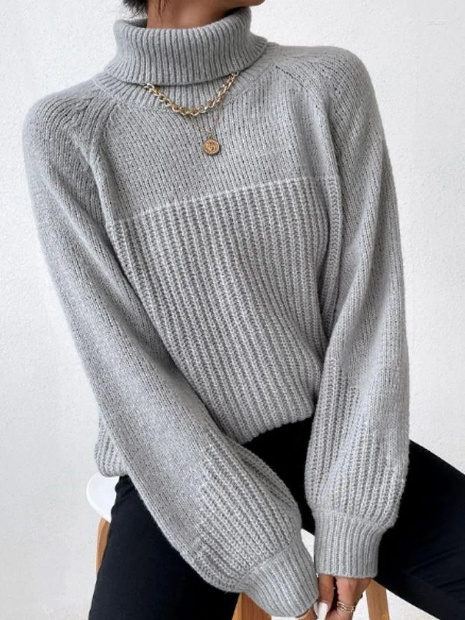 Women's Sweaters Turtleneck Y2k Kintted Sweater Women Gray Crochet Jumper Top E-girl Pullover Spring Autumn Winter Thick Sueter Work Jumpers