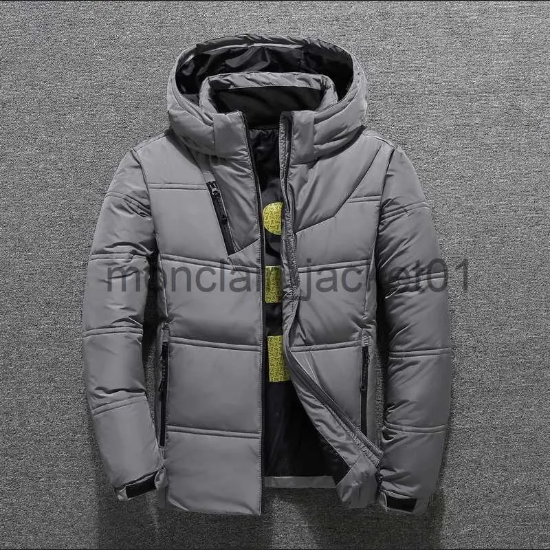 Parkas pour hommes nouveau Style Version coréenne court épaissi hiver décontracté à capuche couleur unie mode hommes vers le bas manteau J231010