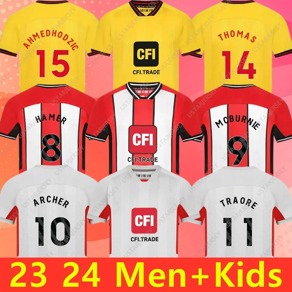2023 2024 SHEFFIELD Home Soccer Jerseys Promotion Kit Sander Berge UNITED John Egan Rhian