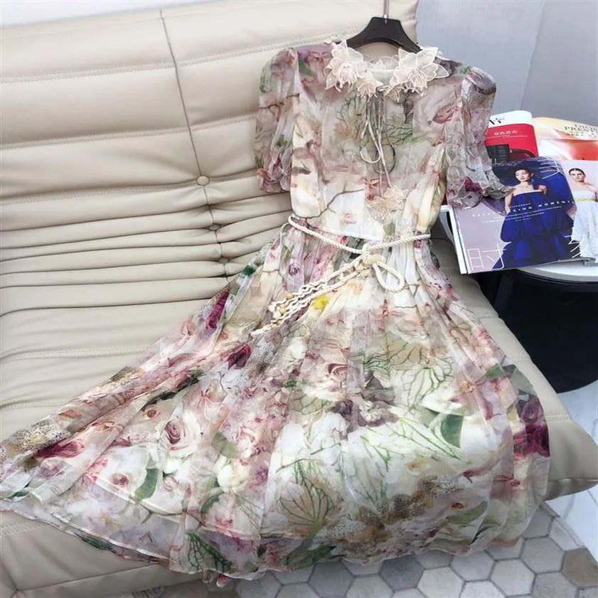 High end qualidade feminina designer marca decoração cintura gravata dress298m