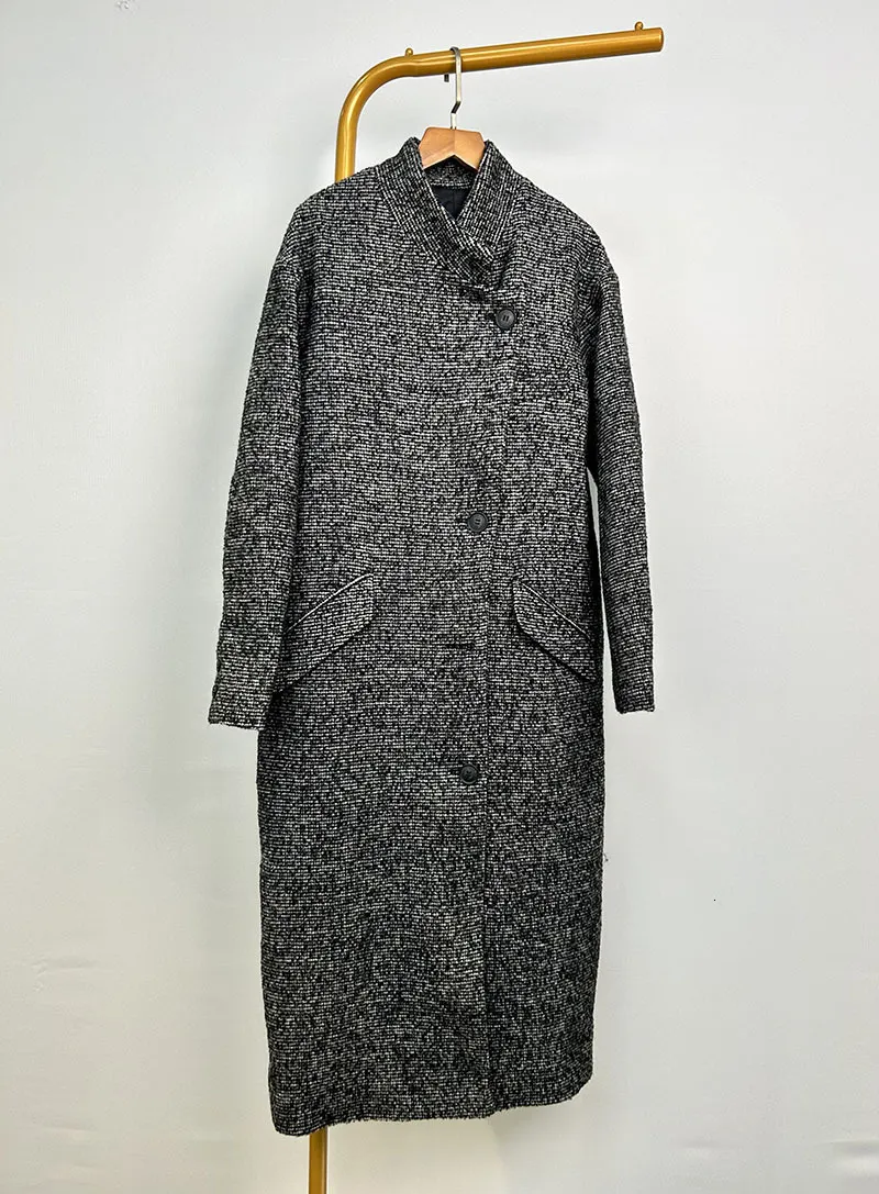 Women's Wool Blends 23 Winter French Style Elegant 3D Cut Simple Thousand Bird Plaid Woolen Coat 3173 231011