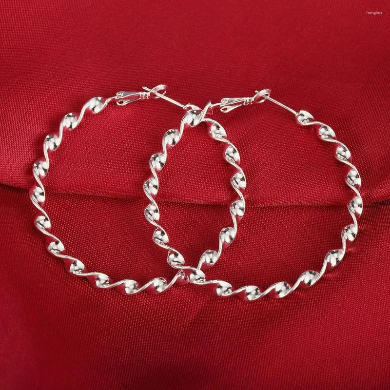 Hoepel oorbellen mode-sieraden 925 sterling zilver 5 cm voor vrouw mooie grote cirkel kerstcadeaus