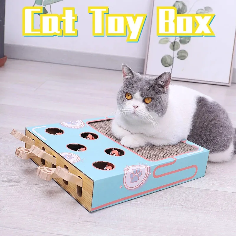 Interactive Puzzle Feeders For Cats Game Resistant To Grasp And Wear Corrugated Box Design For Fun And Casual Play Whack A Mole Catch Ball Game For Cats Pet Supplies 231011 From Bao10