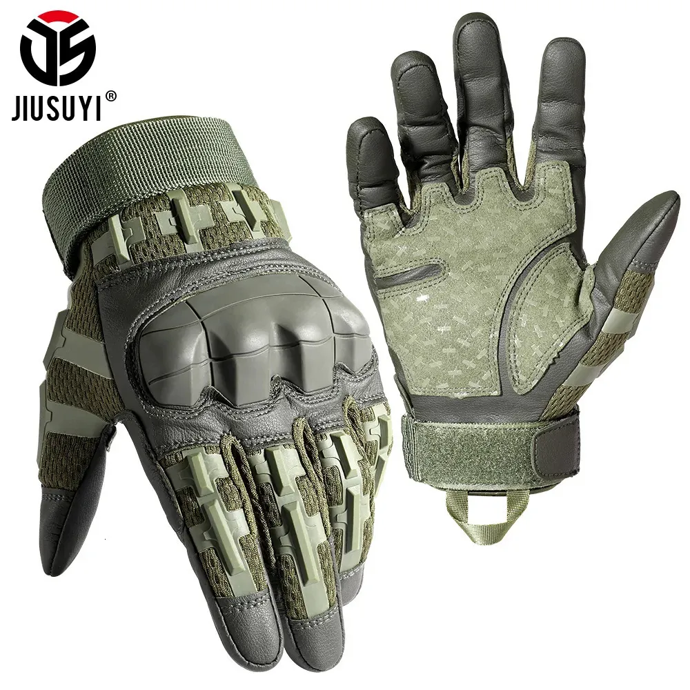 Five Fingers Gloves Tactical Full Finger Touch Screen Army Military PU Leather Combat Shooting Hunting Airsoft Work Protective Gear Men Women 231010