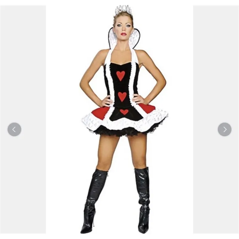 Sexy Set high quality Queen of Hearts costume Halloween for women Casino mogul Cosplay game uniforms Carnival Party Costumes 231010