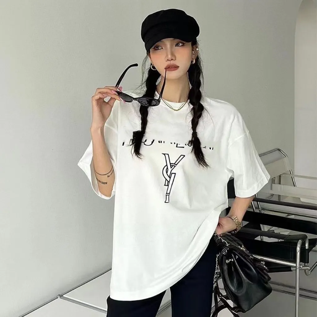 女性のTシャツルーズ特大ティーアパレルファッションデザイナーマンズトップカジュアルチェストレターシャツストリートショーツスリーブ服メンズTシャツS-7xl