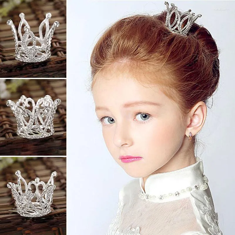 Haarspangen Kinder Mini Strass Krone Clip Mädchen Tiara Ornamente Kind Kamm Kopfschmuck Geburtstag Party Kuchen Dekoration Geschenk