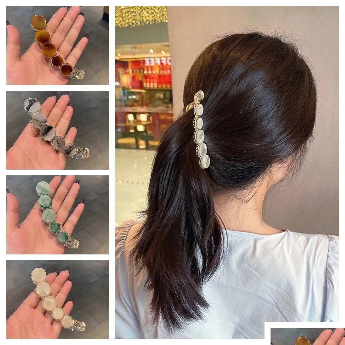 Haarschmuck Einfarbige Bananen-Haarspange Frauen Haarklammern Haarnadeln Zubehör Mädchen Pferdeschwanz Hoder Klemme Haarprodukte Haarzubehör Dhl0S