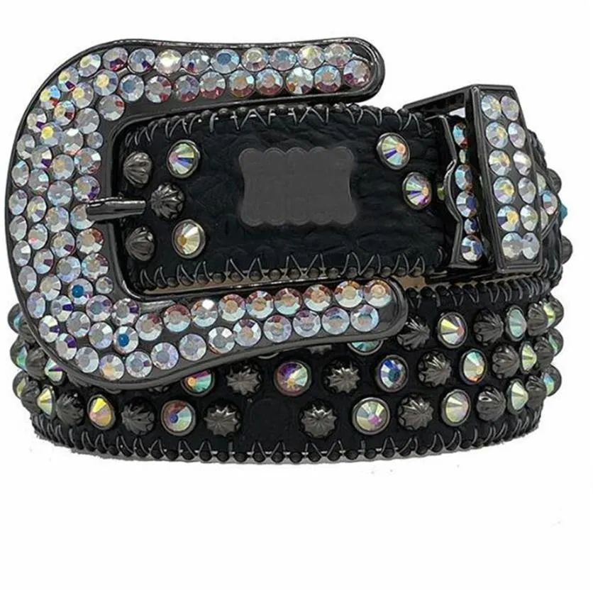 Kadınlar için Moda Kemerleri Tasarımcı Erkek Bb Simon Rhinestone Kemeri Bling Rhinestones ile Hediye3303