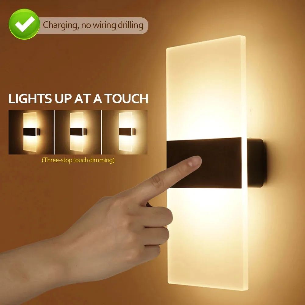 CEIEOE Motion Sensor Wall Light (2 Pack) 7 Colors 9 Model 3 Sensing Modes USB Charging Wireless Wall Sconces Brightness Adjustable Wall Lamps Night
