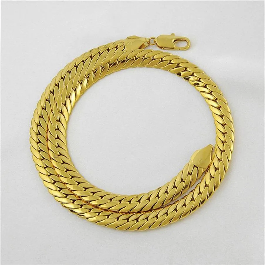 Necklaces & Pendant retails Massive 18k Yellow Gold Filled Filled 24 10mm 85g Herringbone Chain Mens Necklace GF Jewelry2625