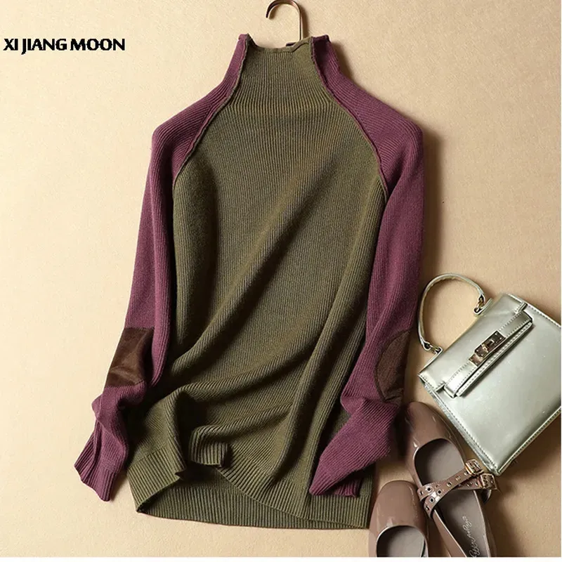 Women's Knits Tees Autumn Winter Women Fashion Turtleneck Sweater Thick Knitting High-Quality Pullover Shrug Women Sweater R572 231011