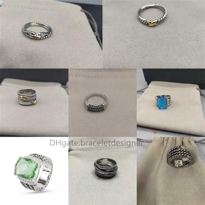 Bröllopsband Gold Double X Snake Ring Diamond Fashion Trendy Ladies Designer Rings For Women Luxury Jewelry Love Womens flätad CO308T