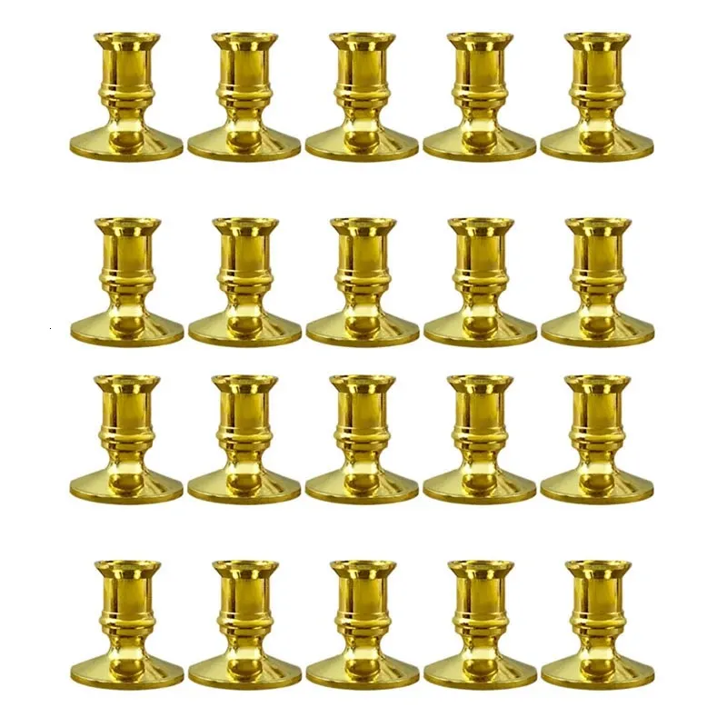 Portacandele 20X Base per candela con pilastro in oro Portacandele conico Candeliere Decorazioni per feste di Natale 231010