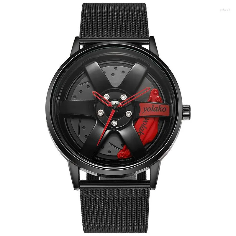 Orologi da polso orologi al quarzo per le ruote da uomo a mesh mirror facciale quadrante creativo personalizzato casual e sportivo