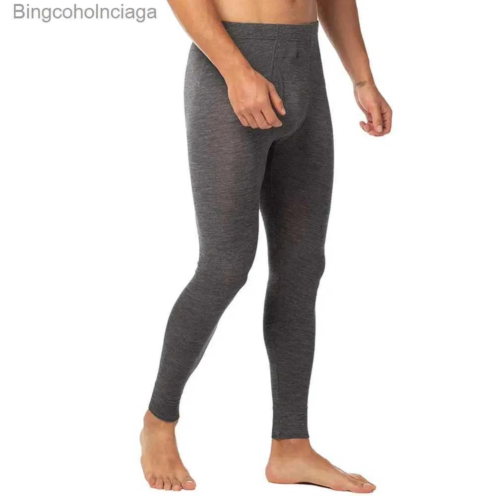 Intimo termico da uomo 100% lana merino Intimo termico da uomo con mutandoni lunghi Pantaloni Baselayer in lana merino Fondo termico caldoL231011