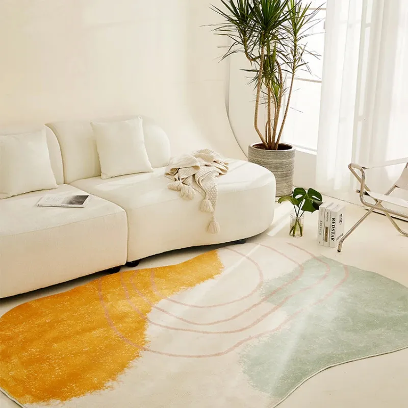 Dywan nowoczesny prosty duży obszar salonu dywan puszysty miękki do mycia sypialnia Dywana Lekka luksusowe grube stałe dywany płaszcze 231010