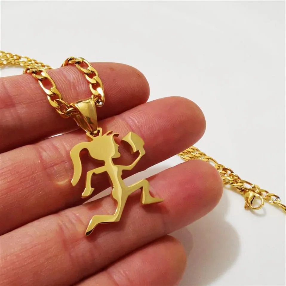 Meisjes stijl Vrouwen Rvs Hanger Jugallo Hatchetman Hatchet Man Charms MINI Kleine Ketting ICP Sieraden Zilver Goud b324S