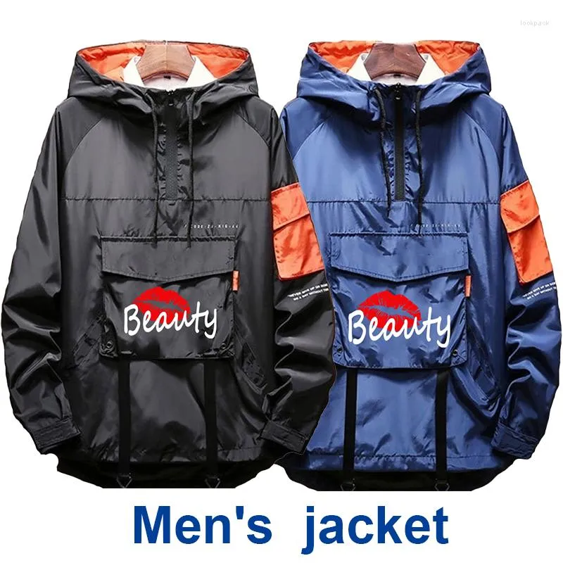 Men's Trench Coats Fashion Pullover Hoodie Waterproof Lightweight Windproof Jacket Outdoor Sports Japanese