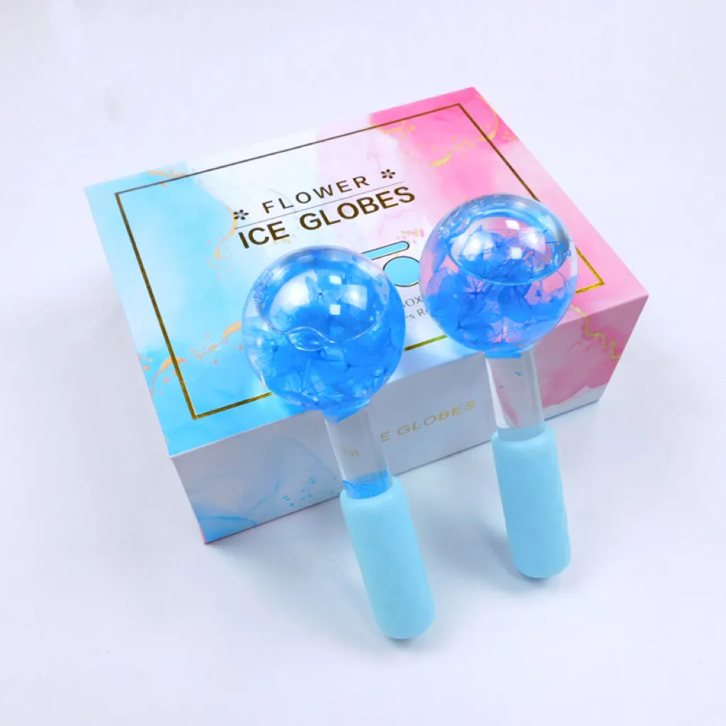 Cryo ferramentas faciais beleza conjunto de globos de gelo de resfriamento facial rolo de gelo para o rosto aperta a pele reduz o inchaço do rosto e dos olhos kits de massagem