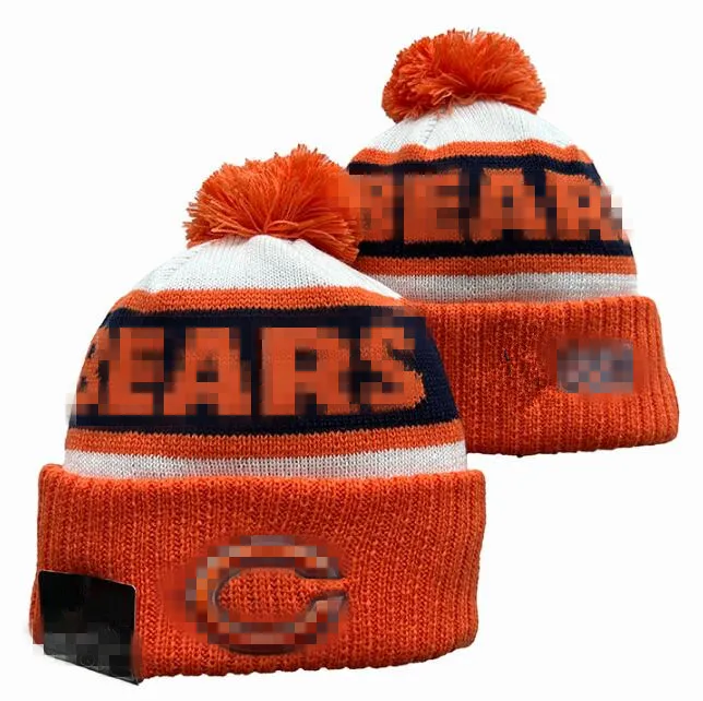 Bears Beanies Chicago Bobble Hats Capsball Ball Caps 2023-24 مصمم أزياء دلو قبعة مكتنزة مكتنزة فو بوم بيوم بيوم كريسماس الرياضة المتماسكة A1