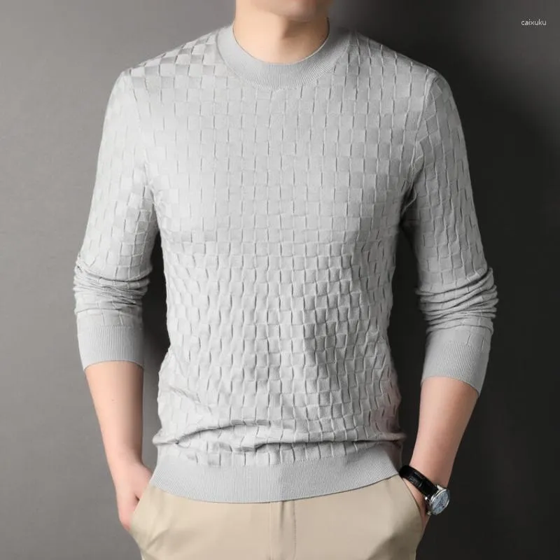 Men's Sweaters Autumn And Winter Long-Sleeved Knitwear Fashion Youth Sweater Solid Color Top Gray Black Sweater-Sizes S-4XL