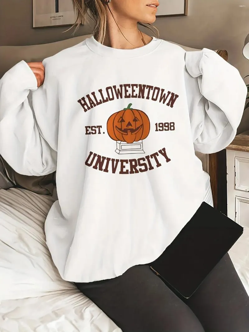 Dames Hoodies Herfst Sweatshirt Voor Vrouwen Est.1998 Universiteit Halloween Gedrukt Trui Warme Lange Mouwen O-hals Hoodie Vrouwelijke Casual