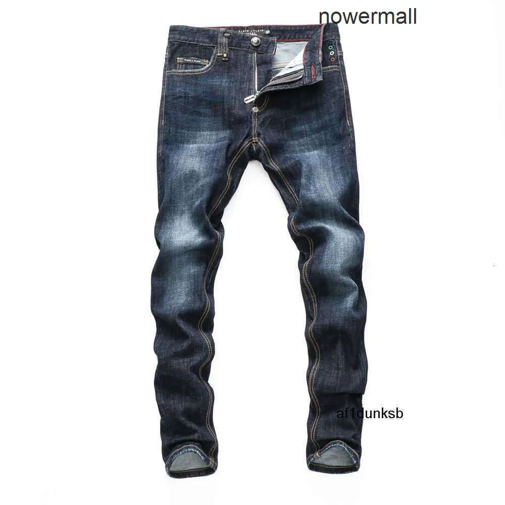 Calça jeans masculina casual plein philipps pp pp, design original 306, cor azul, top reto, stretch slim, calça jeans thdc