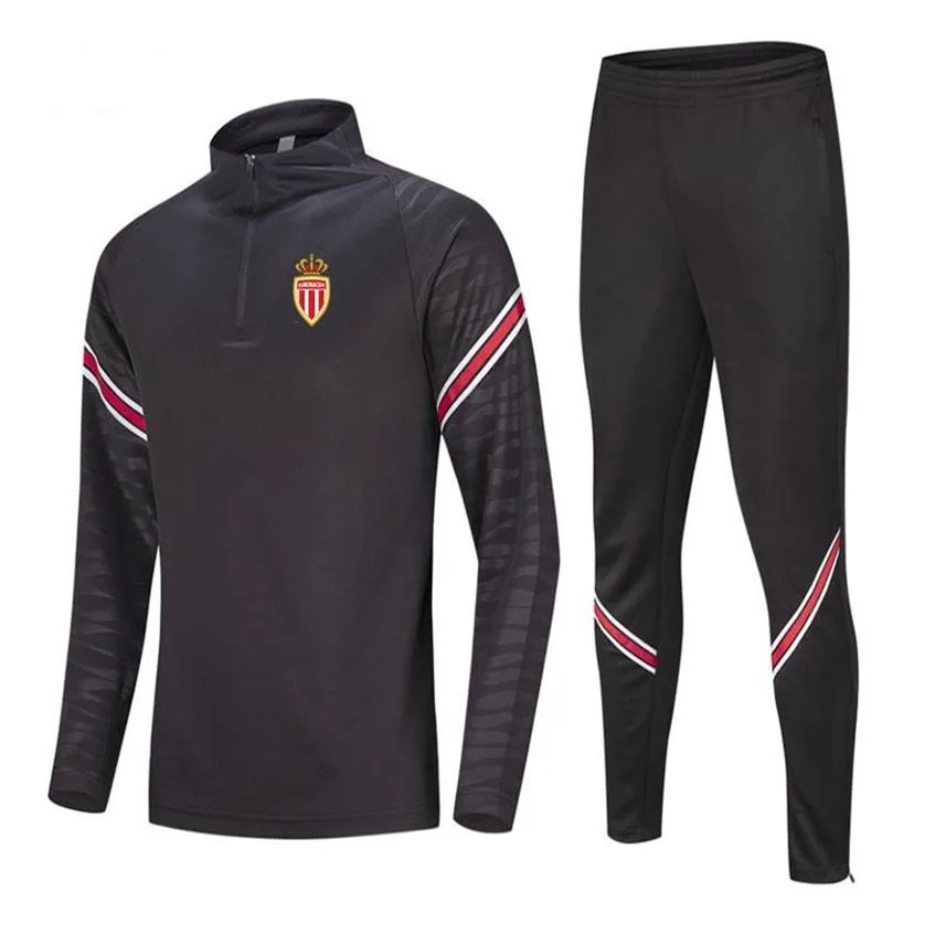 Nouvelle Association Sportive de Monaco Football Training Survêtements pour hommes Veste de jogging Ensembles de course Sport Wear Football Home K360g