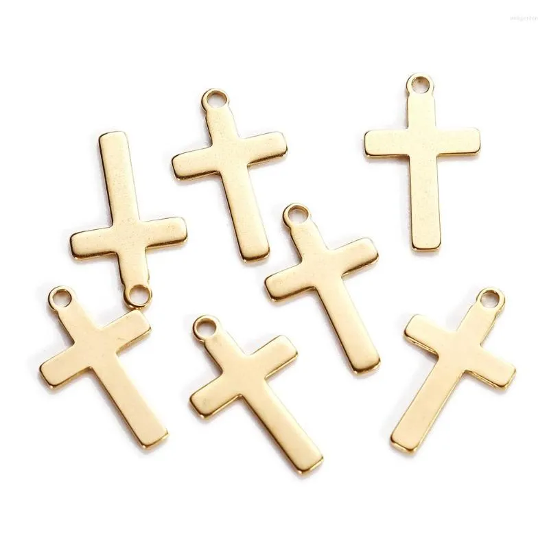 Charms 20st/Lot Cross Pendant Rostfritt stål Fit religiös handgjorda halsband DIY -smycken