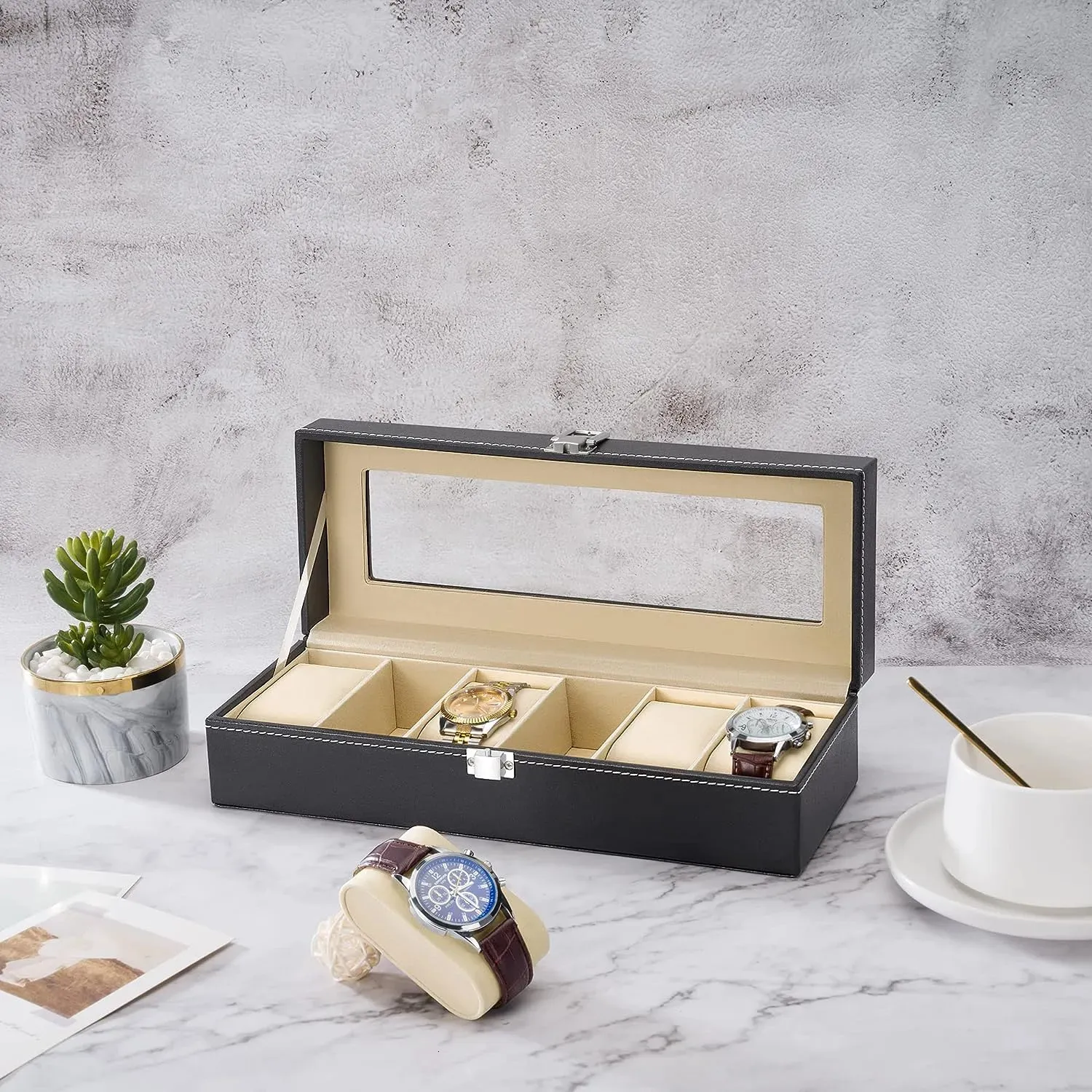 Premium Wooden Watch Box for Men - Black Jewelry Organizer \u0026 Sunglasses Case  - Shop Now! from Dhgate Jewelry Boxes - price 45.49, image size:1500x1500