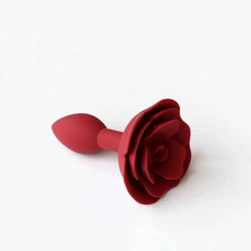 Soft Silicone Rose flower Anal plug Buttplug Sex Toys Anus Masturbator Dilator Prostate Massage for men women 220520