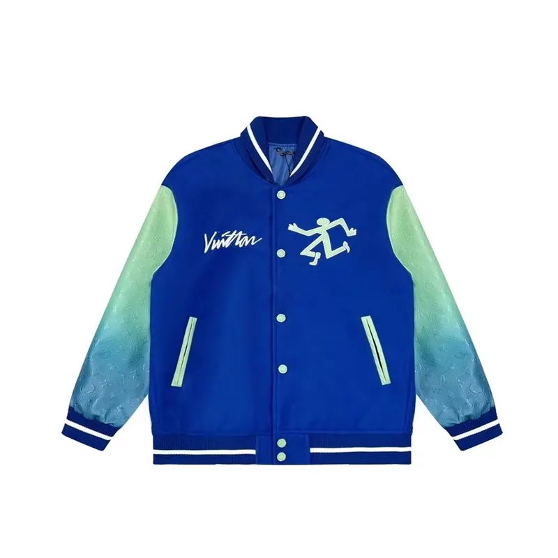 Men's Jacket Designer Jacket Womens Baseball Jacket Fashionable Pure Cotton Leather Patchwork Three-dimensional Printed Baseball Jacket European Size M-XL