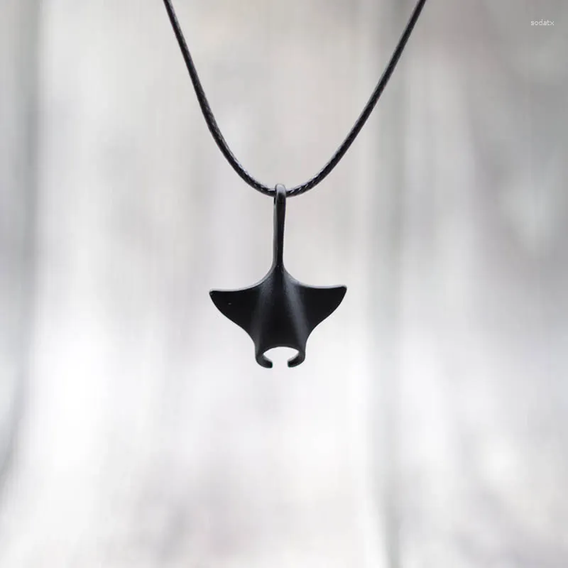 Hanger Kettingen Manta Ray Ketting Oceaan Dieren Verstelbare Handgemaakte Bohemen Wax Touw Choker Mannen Vrouwen Strand Sieraden Gift Joyas