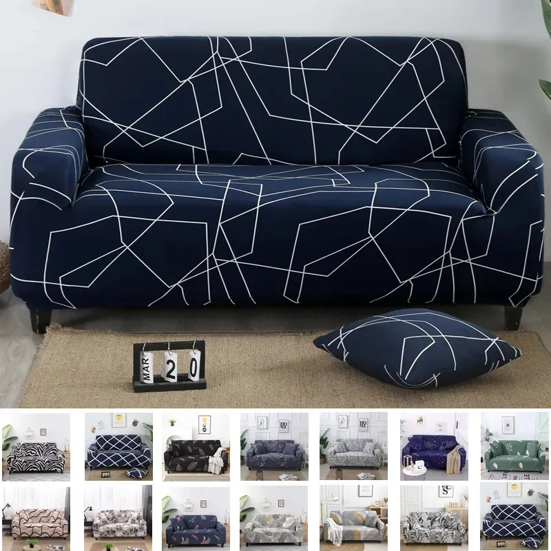 Stol täcker stretch pläd soffa slipcover elastic justerbar för vardagsrum funda soffa täcke hem 1234Seater 231011