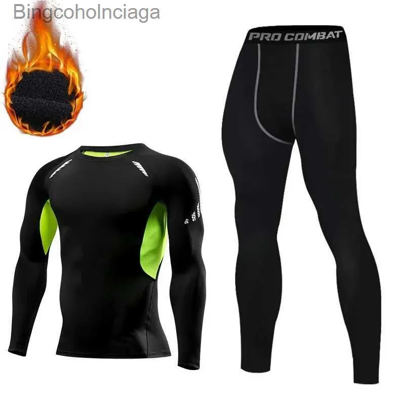 Thermisch ondergoed voor heren Thermisch ondergoed mannen compressie lange onderbroek warm houden winter binnenkleding kleding voor trainingspakL231011