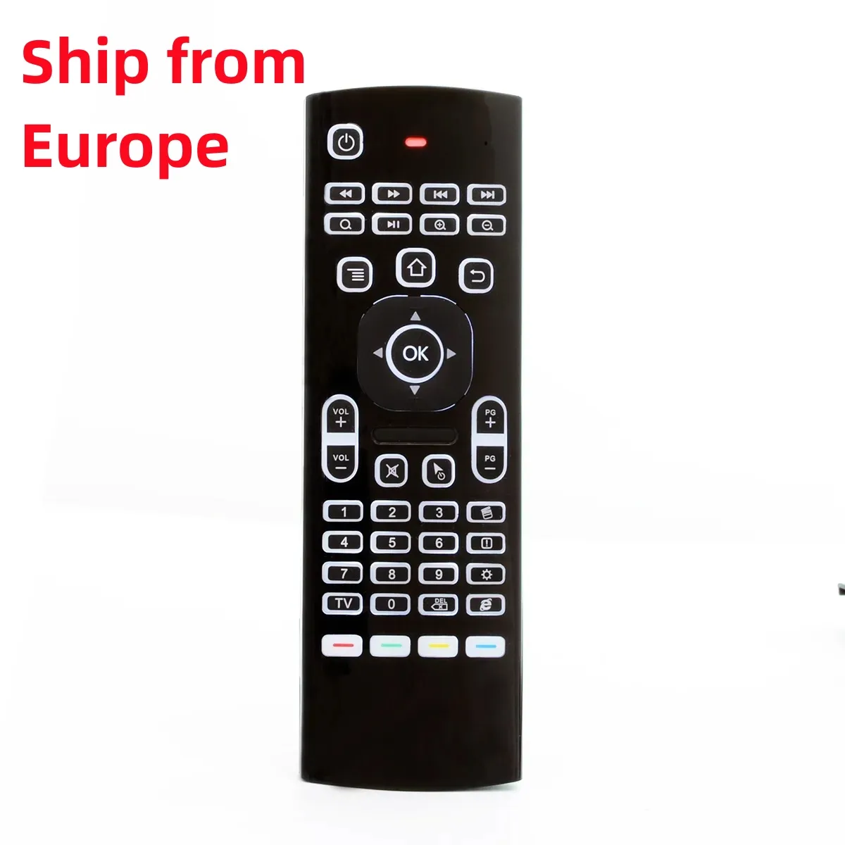 Skicka från Europa MX3 Luftmus med bakgrundsbelysning Bakgrundsbelyst 2.4 GHz x8 Trådlöst tangentbord Remote Control IR Learning for Android TV Box