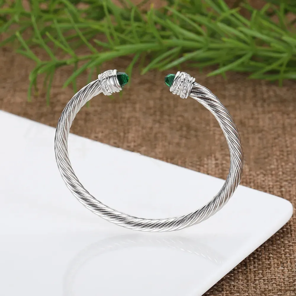 Bracciale designer Dy Twisted Bracciale classico Dy Open Braggle Open Bangle for Women Fashion Jewelry Silver Cross Diamond Jewelry Party Braccialetti per matrimoni all'ingrosso