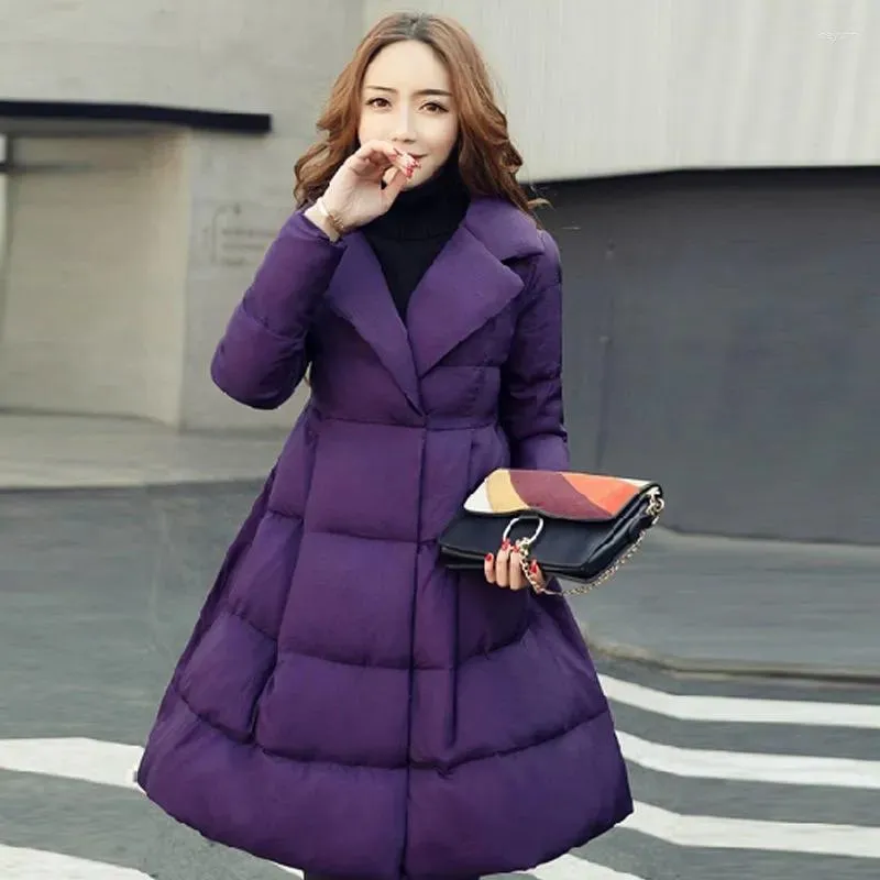 女性のトレンチコート韓国の女性のソリッドカラーコットンパッドジャケット2023ウィンターパーカーファッションウォームコート女性服女性ゆるいオーバーコート